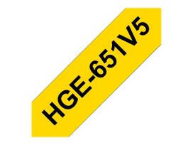 Brother HGE651V5 - Laminiertes Band - Schwarz auf Gelb - Rolle (2,4 cm x 8 m) - 5 Rolle(n) - für P-Touch 9500pc, 9700PC, 9800PCN (HGE651V5)
