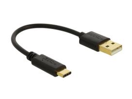 Delock - USB-Adapter - USB (M) bis USB-C (M) - 3 A - 15 cm - Schwarz