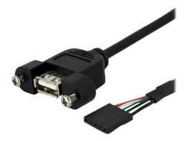 StarTech.com 30cm USB 2.0 Blendenmontage Kabel - USA A auf 5 pin Mainboard Pfostenstecker Buchse - Bu/Bu - USB-Kabel intern auf extern - USB (W)