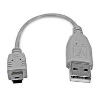 StarTech.com Mini USB2.0 A auf Mini B Kabel - USB-Kabel - USB Typ A, 4-polig (M) - Mini-USB, Typ B (M) - 15cm (USB/USB2.0) - Grau (USB2HABM6IN)