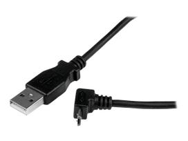 StarTech.com USB2.0 A auf Micro USB B Kabel aufwärtsgewinkelt - USB-Kabel - USB Typ A, 4-polig (M) - 5-polig Micro-USB Typ B (M) - 2,0m (USB/USB2.0) - geformt, 90-Grad-Anschluss - Schwarz (USBAUB2MU)