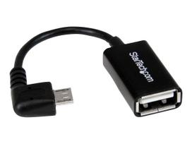 StarTech.com Right Angle Micro USB to USB OTG Host Adapter - USB-Adapter - 5-polig Micro-USB Typ B (M) - USB Typ A, 4-polig (W) - 12,7 cm (Hi-Speed OTG) - Schwarz (UUSBOTGRA)