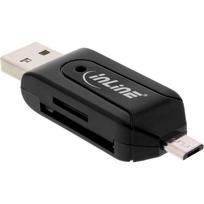 InLine Dual Card Reader für SD und microSD, für Android (OTG) und PC - Schwarz (66779)
