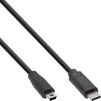 InLine - USB-Kabel - 5-poliger mini-USB (M) bis USB-C (M) - USB2.0 - 3 A - 50cm - Schwarz (35756)