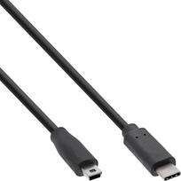 InLine - USB-Kabel - 5-poliger mini-USB (M) bis USB-C (M) - USB2.0 - 3 A - 1,0m - Schwarz (35751)