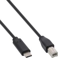 InLine - USB-Kabel - USB Type B (M) bis USB-C (M) - USB2.0 - 3 A - 1,0m - Schwarz (35761)