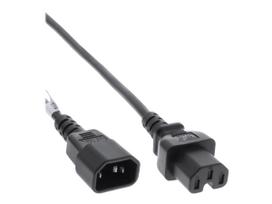 InLine Spannungsversorgungs-Verlängerungskabel - IEC 60320 C14 zu IEC 60320 C15 - 2 m - Schwarz (Packung mit 35)