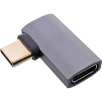 InLine USB4 Adapter - USB-C Stecker/Buchse rechts/links gewinkelt - Alu - grau (35900G)