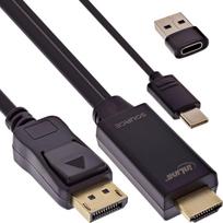 InLine HDMI zu DisplayPort Konverter Kabel 4K/60Hz schwarz 2m - Adapter - Digital/Daten (17162I)