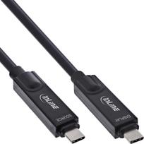 InLine USB 3.2 Gen.2 AOC Kabel - USB-C Stecker/Stecker - 8K60Hz - 60W - schwarz - 3m (35793I)
