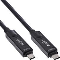 InLine USB 3.2 Gen.2 AOC Kabel - USB-C Stecker/Stecker 8K60Hz 60W - schwarz - 10m (35799I)