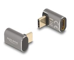 Delock - USB-Adapter - 24 pin USB-C (M) gewinkelt zu 24 pin USB-C (W) - USB 3,2 / Thunderbolt 3 / DisplayPort 1,4  5 A - USB-Stromversorgung (100 W), unterstützt Power Delivery 3,0, bis zu 40Gbps Datentransferrate - Anthrazit (60054)