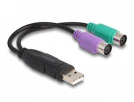 Delock - USB-Adapter - USB (M) zu PS/2 (W) - 17cm - Schwarz (61051)