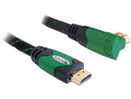 DeLOCK High Speed HDMI with Ethernet - Video-/Audio-/Netzwerkkabel - HDMI - 28 AWG - HDMI, 19-polig (M) - HDMI, 19-polig (M) - 2,0m - Winkelstecker (82952)
