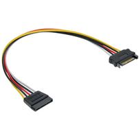 InLine® Strom Verlängerung intern, SATA Stecker/Buchse, 0,5m (29651B)