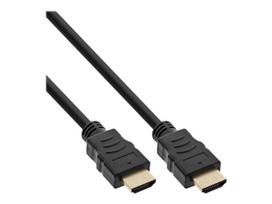 InLine Premium Highspeed - HDMI-Kabel mit Ethernet - HDMI männlich zu HDMI männlich - 2 m - Dreifachisolierung - Schwarz - geformt, 4K Unterstützung (Packung mit 30)