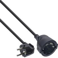 InLine Strom-Verlängerung Schutzkontakt Stecker gewinkelt Buchse schwarz - Kabel - Verlängerungskabel - Strom/Netzteil - 3 m (16403Y)
