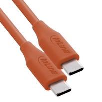 InLine USB 2.0 Kabel - USB-C Schnellladekabel 100W - Papaya - 0,5m (35895O)