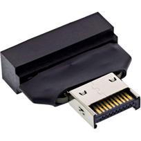 InLine 33446T, USB Type-E Key A, 20-pin, USB 3.0 header, 19-pin, Schwarz