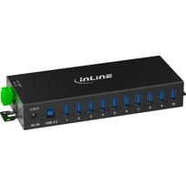 InLine USB 3.2 Gen.1 Industrie-Hub - 10 Port - Aluminiumgehäuse - mit Netzteil (35396C)