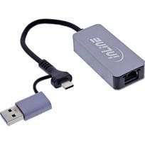 InLine USB 3.2 zu 5Gb/s Netzwerk-Adapter USB-C+USB-A Adapter RJ45 - Adapter - Digital/Daten (33380T)
