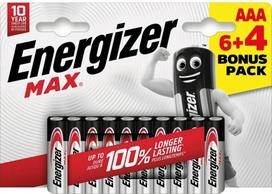 Energizer battery Max Alkaline AAA CHP10 6+4, ELEEGR7638900438222