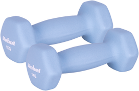 HEX 2x1kg neopreno ketaus hanteliai, REBEL ACTIVE