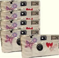 5x PHOTO PORST vienkartinis fotoaparatas / vestuvių fotoaparatas / drugelis (Fotoaparatai 27 Nuotraukos Blykstė 5 pakuotės)