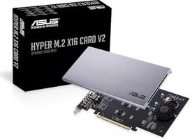 ASUS Hyper M.2 X16 PCIe 3.0 X4 išplėtimo kortelė V2 Palaiko 4 NVMe M.2 (2242/2260/2280/22110) iki 128Gb/s "Intel VROC" ir "AMD Ryzen Threadripper NVMe Raid