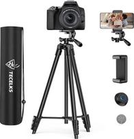Fotoaparato trikojis, mobiliojo telefono trikojis su "Bluetooth" (44 cm - 135 cm) su 1/4 colio standartiniais varžtais, 3 krypčių pasukama galvute, mobiliojo telefono laikikliu ir nešiojimo krepšiu, lengvas fotoaparato ir išmaniųjų telefonų trikojis