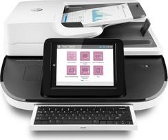HP Digital Sender Flow 8500fn2 8 colių LCD tinklo skeneris iki 100 ppm/200 ipm, 150 lapų 75 g/m2, Ethernet 10/100/1000, USB - baltas