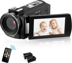 ORDRO AE7 2,7K vaizdo kamera IR naktinio matymo skaitmeninis fotoaparatas 3.0 TFT jutiklinis ekranas 16X skaitmeninis priartinimas "YouTube" tinklaraščiui su nuotolinio valdymo pultu ir 2 baterijomis