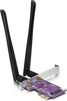 PCIE X1 į M.2/NGFF (A+E raktas) "WiFi Bluetooth" belaidžio modulio adapterio kortelė su dviejų dažnių 2.4 ir 5G 2X 5dBi antena