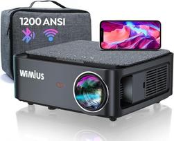 Projektorius, Full HD 1080P 1200 ANSI liumenų, 5G WiFi "Bluetooth" projektorius, 4K palaikymas, LED namų kino vaizdo projektorius, 300 colių ekranas, suderinamas su "Fire Stick", išmaniuoju telefonu, PS5 projektoriumi