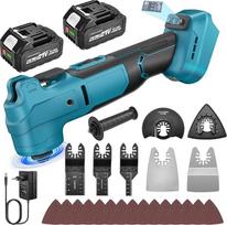 Yofuly daugiafunkcinis įrankis "Makita" 18 V akumuliatoriui - daugiafunkcinis įrankis su 2 x 4,0 Ah akumuliatoriais, osciliacinis įrankis, akumuliatorinis osciliavimas 6 lygiais + automatinis režimas, mažos vibracijos daugiafunkcinis įrankis "Multimaster