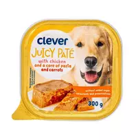 Paštetas šunims su vištiena, morkomis ir makaronais CLEVER, 300 g