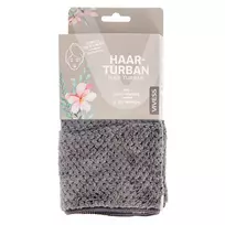 Plaukų rankšluostis turbanas VIVESS, pilkas