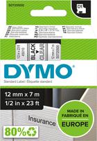 DYMO D1 tape, 12 mm, black with transparent, 7 m (S0720530)