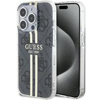 GUESS case for IPHONE 15 Pro GUHCP15LH4PSEGK (4G Gold Stripe) - black
