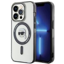 KARL LAGERFELD case for IPHONE 15 Pro KLHMP15LHKHNOTK (Karl Head + MAG) transparent