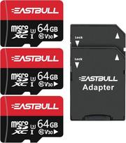 "Micro SD" atminties kortelės, 64GB, "Micro SDHC" atminties kortelė + SD adapteris, išmaniesiems telefonams, staliniams kompiuteriams ir dronams, U1 C10 V10, Full HD ir 4K UHD, TF kortelė, 3 pakuotės + 2 adapteriai