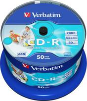 "Verbatim" kompaktinių diskų "CD-R Wide Printable Surface" 52x 700MB kompaktinių diskų ruošiniai 50 vnt.