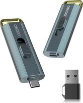 512GB nešiojamasis SSD diskas - USB 3.2 Gen 2 išorinis kietasis diskas, iki 2100MB/s, dvigubas USB-C ir USB-A adapteris, ištraukiamas dizainas, suderinamas su "iPhone 15/16", "Android", "Mac" ir "Windows