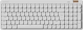 LOFREE Flow Lite 100 klavišų žemo profilio mechaninė klaviatūra (vokiškas QWERTZ išdėstymas) - belaidė Bluetooth/2.4G/kabelinė, keičiama su "Specter" linijiniais jungikliais, įkraunama - skirta Win&Mac (balta)