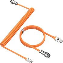 MAMBASNAKE C01 spiralinis klaviatūros laidas, profesionaliai pritaikytas suvyniotas USB-C laidas mechaninėms klaviatūroms, C tipo USB-A laidas, nuimama metalinė aviacijos jungtis, TPU, skirtas žaidimų klaviatūroms, PC, Mac, kompiuteriams - oranžinis