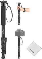NEEWER fotoaparato monopodas, 155 cm nešiojamasis kelioninis vaizdo monopodas, pagamintas iš aliuminio, profesionalus 1/4 colio 3/8 colio sraigtinis adapteris DSLR vaizdo kamerai, valymo šluostė, maksimalus svoris 8 kg, TP41
