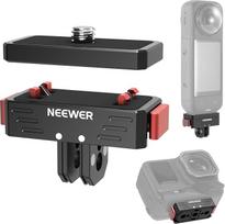 NEEWER greito keitimo laikiklis, suderinamas su "Insta360 X5 X4 X4 X3 AcePro AcePro2", magnetinis prisukamas adapteris su 1/4 colio sriegio skyle, 2 kaiščių laikiklis, suderinamas su "GoPro" veiksmo kamerų priedais