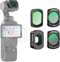 NEEWER ND filtrų rinkinys Magnetinis neutralaus tankio filtras, suderinamas su DJI Osmo Pocket 3 Creator Combo priedais, kintamas ND2-32 juodas difuzinis 1/4 CPL poliarizacinis filtras 0,72x plačiakampio objektyvo 2 ekrano apsaugai