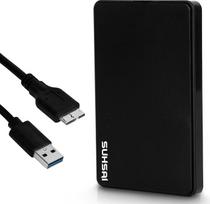 SUHSAI 500GB išorinis kietasis diskas USB 3.0, 2,5 colio nešiojamasis išorinis kietasis diskas, saugykla, USB kietasis diskas, suderinamas su žaidimų konsolėmis, kompiuteriais, "Mac", nešiojamaisiais kompiuteriais, staliniais kompiuteriais (juodas)