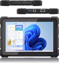 Tvirtas planšetinis kompiuteris, Win 11 N100 8GB RAM 128GB ROM, 10,1 colio pramoninis planšetinis kompiuteris su 8000 mAh/7,6 V baterija/SIM 4G/GPS/WiFi 5/BT5.0/FHD lauko darbams